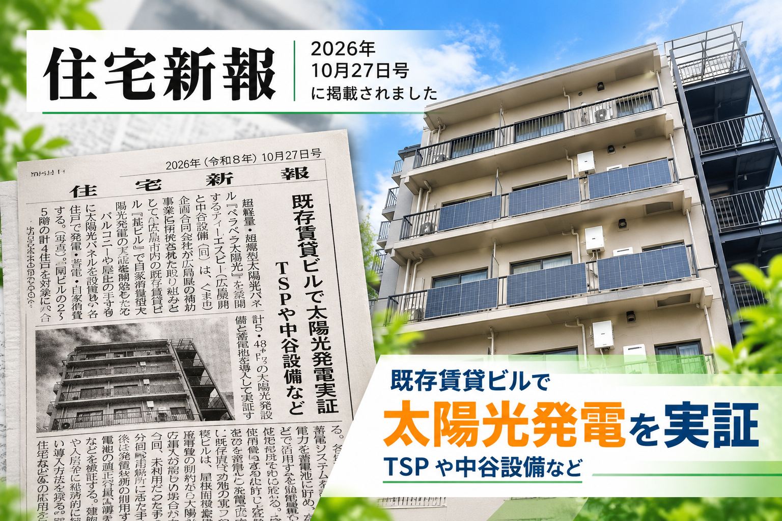 「住宅新報」に掲載されました